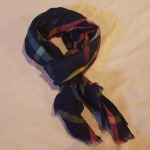 Navy Plaid Scarf